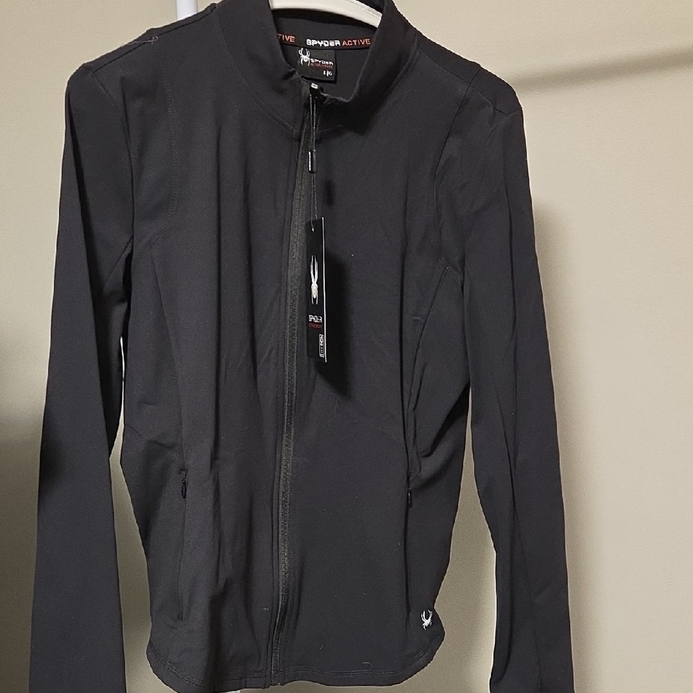 Spyder Active Sport Black Full-Zip  Lightweight Softshell Jacket